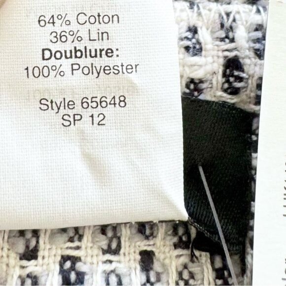 J Crew Terrazzo Fringe Trim Linen Blend Tweed Blazer size 8 New - Picture 9 of 11